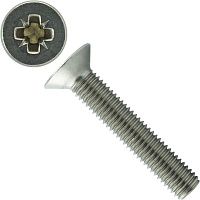 Винт потай М5х10 со шлицем PZ DIN 965 (ISO 7046), нержавеющая сталь А2